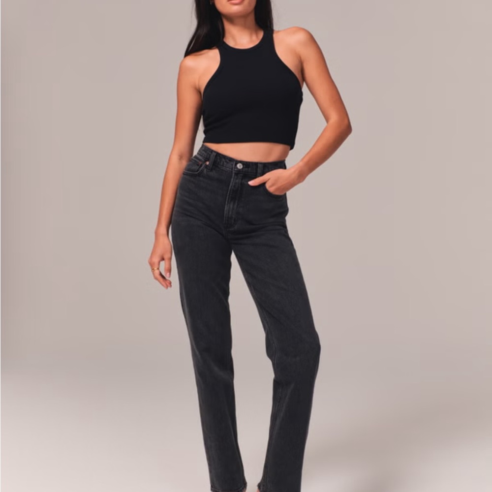 Abercrombie & Fitch Women's Black Straight Leg Jeans
